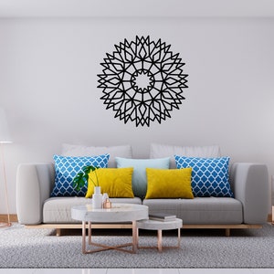 Calcomanía de pared de mandala, arte de pared de mandala, calcomanía de pared para habitación, calcomanía de mandala para ventana, calcomanía de pared de mandala, calcomanía de meditación de letras de vinilo ML0070