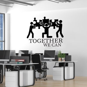 Calcomanía de oficina, calcomanía de trabajo en equipo, arte de pared de oficina, decoración de oficina, calcomanía de trabajo en equipo, decoración de pared de oficina, calcomanías de oficina, arte motivacional TM0004