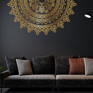Calcomanía de pared de mandala, arte de pared de mandala, pegatina de pared de habitación, pegatina de ventana de mandala, pegatina de pared de mandala, calcomanía de meditación de letras de vinilo ML0086