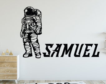 Personalized Space Wall Decal, Rocket Ship, Boys Room Decor PA0202