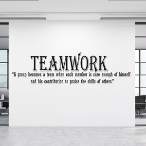 Calcomanía de oficina, calcomanía de trabajo en equipo, arte de pared para oficina, decoración de oficina, calcomanía de trabajo en equipo, decoración de pared para oficina, calcomanías de oficina, arte motivacional TM0147