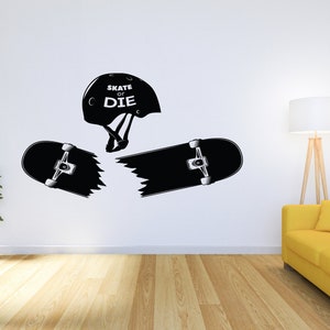 Skateboard Wall Decal Skate Decal Sport Decal Skateboard Wall Art Skate Wall Decal Skate Boys Jumping Wall Decal Skate Or Die KD0120