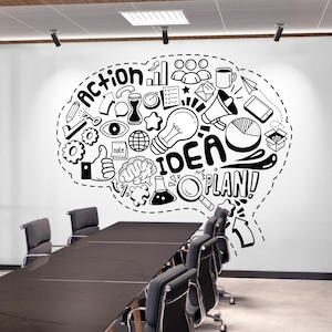 Adhesivo de pared inspirador: vinilo con frase motivacional para oficina, decoración del hogar, arte mural con ideas, letras extraíbles.