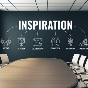 Calcomanía de pared inspiradora, calcomanía para oficina, arte de pared para oficina, decoración de oficina, calcomanía de pared para el trabajo, decoración de pared para oficina, calcomanías para oficina, arte motivacional OFC0090