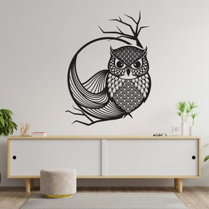 Owl Wall Decal Owl Wall Art Beautiful Animals Owl Wall Stickers Paceful ...