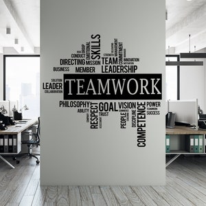Calcomanía de oficina, calcomanía de trabajo en equipo, arte de pared para oficina, decoración de oficina, calcomanía de trabajo en equipo, decoración de pared para oficina, calcomanías de oficina, arte motivacional TM0039