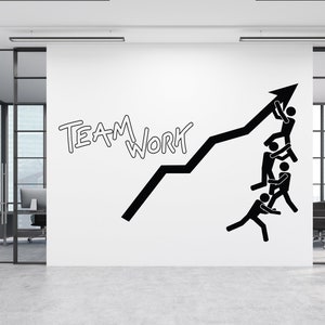 Calcomanía de oficina, calcomanía de trabajo en equipo, arte de pared para oficina, decoración de oficina, calcomanía de trabajo en equipo, decoración de pared para oficina, calcomanías de oficina, arte motivacional TM0035