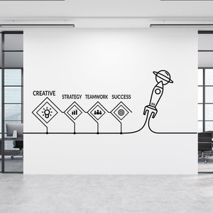 Calcomanía de oficina, calcomanía de trabajo en equipo, arte de pared para oficina, decoración de oficina, calcomanía de trabajo en equipo, decoración de pared para oficina, calcomanías de oficina, arte motivacional TM0101