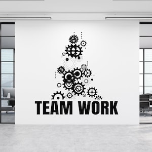 Calcomanía de oficina, calcomanía de trabajo en equipo, arte de pared para oficina, decoración de oficina, calcomanía de liderazgo, decoración de pared para oficina, calcomanías de oficina, motivacional TM0103