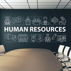 Adesivo de parede para escritório - Arte de parede para recursos humanos - Presente para escritório - Confiança - Cultura, motivação, trabalho em equipe - Diversidade - Liderança - Adesivos de sucesso OFC0234