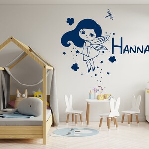 Personalized Fairy Wall Decal Girls  Wall Art Baby Nursery Wall Decals Monogram Vinyl Wall Decals Girl Kids Wall Decal Name Wall DecalPA0245