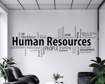 Office Wall Decal Human Resources Wall Sticker Office Decor Inspire Office Quote Motivation  Idea Wall Art Human Resources Decal OFC0129