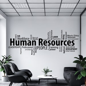 Calcomanía de pared para oficina, calcomanía de pared para recursos humanos, decoración de oficina, inspiración, cita de oficina, idea de motivación, arte de pared, calcomanía de recursos humanos OFC0129