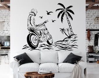 Motorcycle Wall Decal Racing Bike Wall Art Wall Decal Motocross Wall Sticker Motorcross Jumping Decal Bike Wall Art Room Design  BY0143