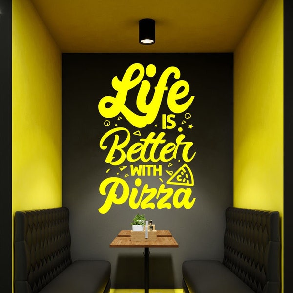 Pizza Wall Decal | Decorations for Restaurant | Vinyl Sticker for Pizzeria  |  Pizza Window Sticker COK0139