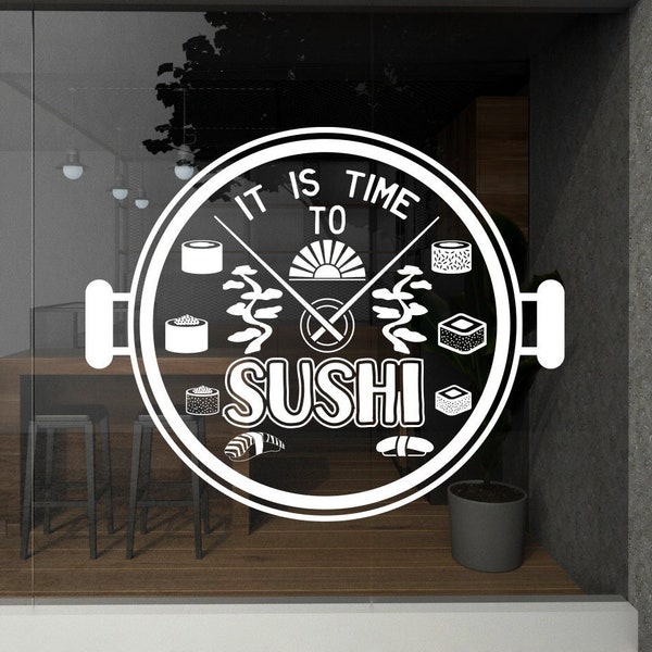 Sushi Bar Wall Decal Sushi Wall Sticker Sushi Wall Art Asian Food Decal Vinyl Letter Japan Food Decal Restaurant Decal Bar Design CK0253