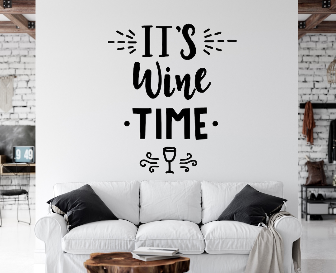 Wine Quotes Wall Decal Wine Glass Wall Sticker Vinyl Decal Wine Wall