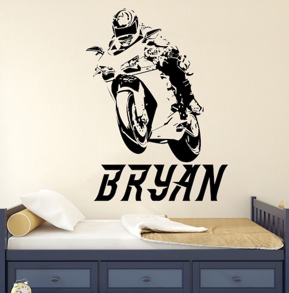 Buy Motorcycle Wall Decal Personalized Name Wall Decal Motocross