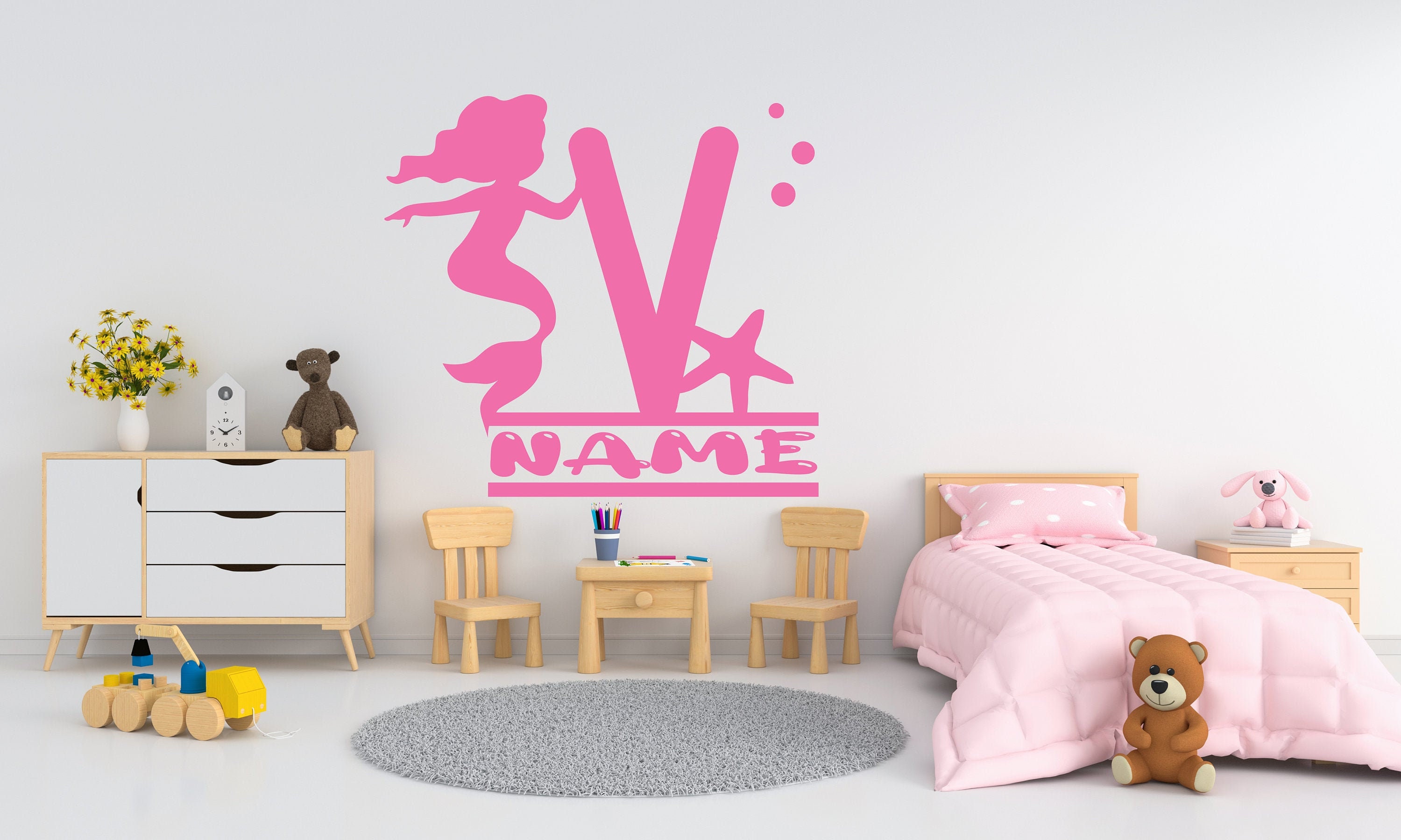 Personalized Name Wall Decal Vinyl Letters Costum Vinyl Etsy