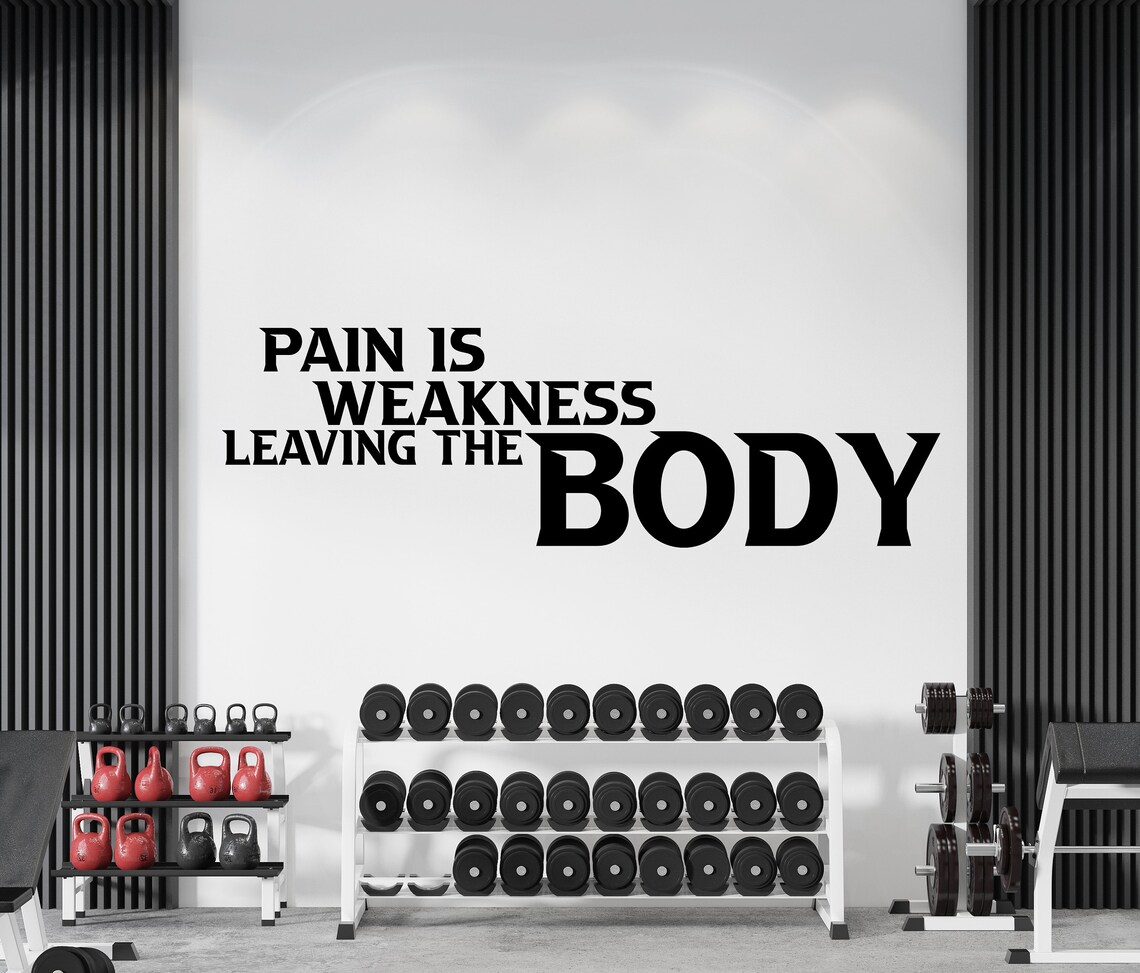 Gym Quotes Wall Decal Gym Wall Decor Sport Motivation Workout Etsy