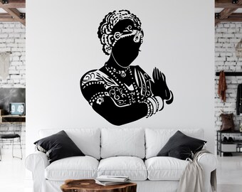 Beautiful African Woman Wall Decal African Girl Wall Sticker Quote Beauty Salon Wall Art African Women Wall Sticker Africa Map AFR0013