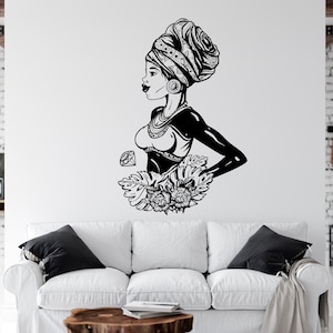 Karte Afrikanische Frau Wandtattoo Afrikanische Mädchen Wandaufkleber Zitat Schönheitssalon Wandkunst Afrikanische Frauen Wandaufkleber Afrika Karte AFR0045
