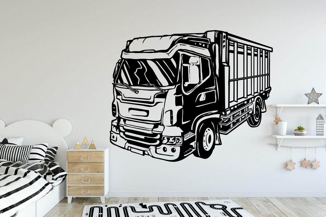 Truck Wall Decal Kids Wall Decal Truck Transport Decal Truck Wall