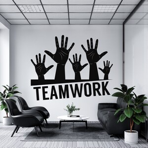 Calcomanía de oficina, calcomanía de trabajo en equipo, arte de pared para oficina, decoración de oficina, calcomanía de trabajo en equipo, decoración de pared para oficina, calcomanías de oficina, arte motivacional TM0017