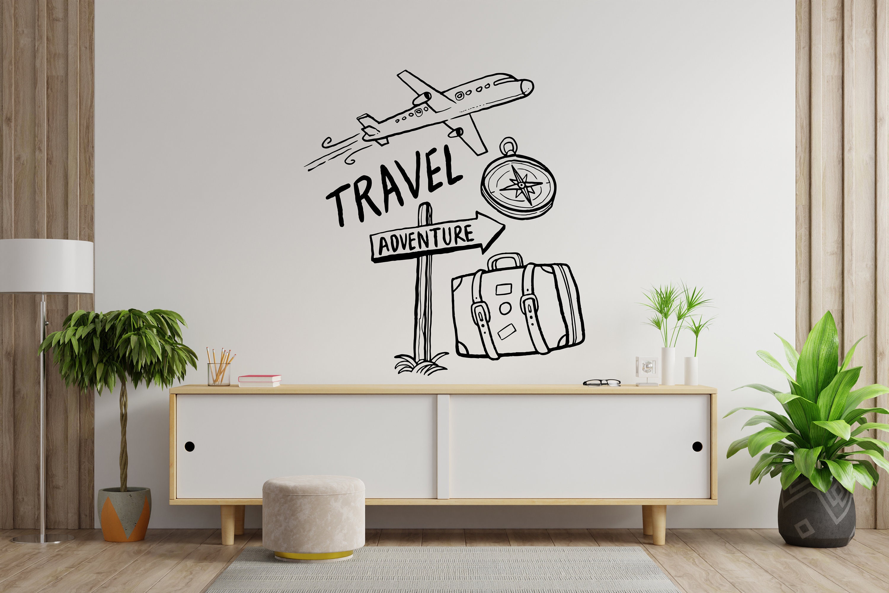 Travel Wall Decaltravel Wall Stickerairplane Decal Flight Etsy
