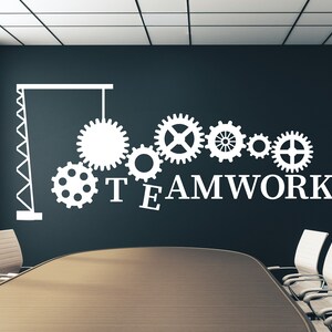 Calcomanía de oficina, calcomanía de trabajo en equipo, arte de pared para oficina, decoración de oficina, calcomanía de trabajo en equipo, decoración de pared para oficina, calcomanías de oficina, arte motivacional TM0008