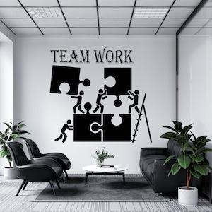 Calcomanía de oficina, calcomanía de trabajo en equipo, arte de pared para oficina, decoración de oficina, calcomanía de trabajo en equipo, decoración de pared para oficina, calcomanías de oficina, arte motivacional TM0084