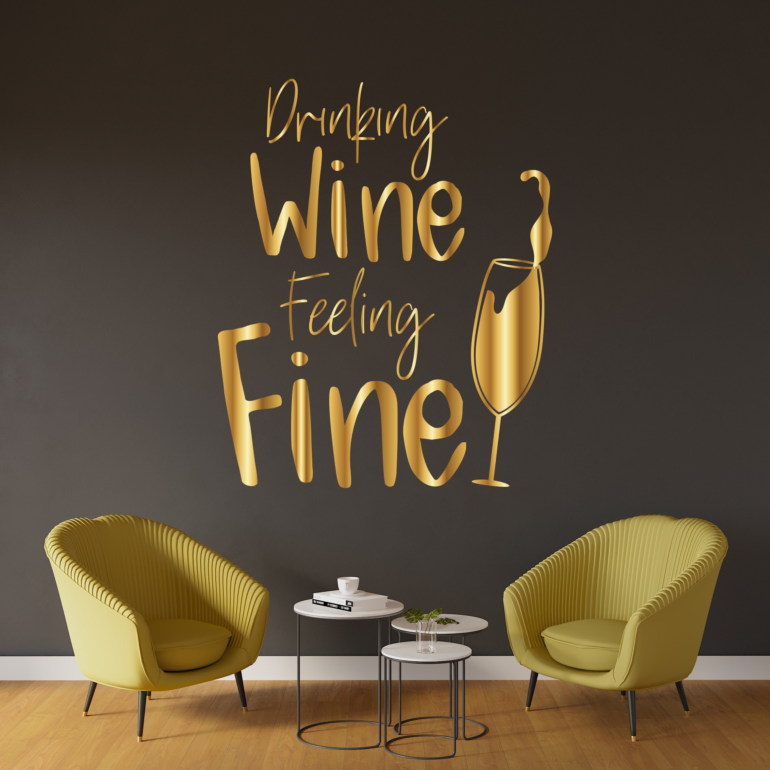 Wine Quotes Wall Decal Wine Glass Wall Sticker Vinyl Decal Etsy UK