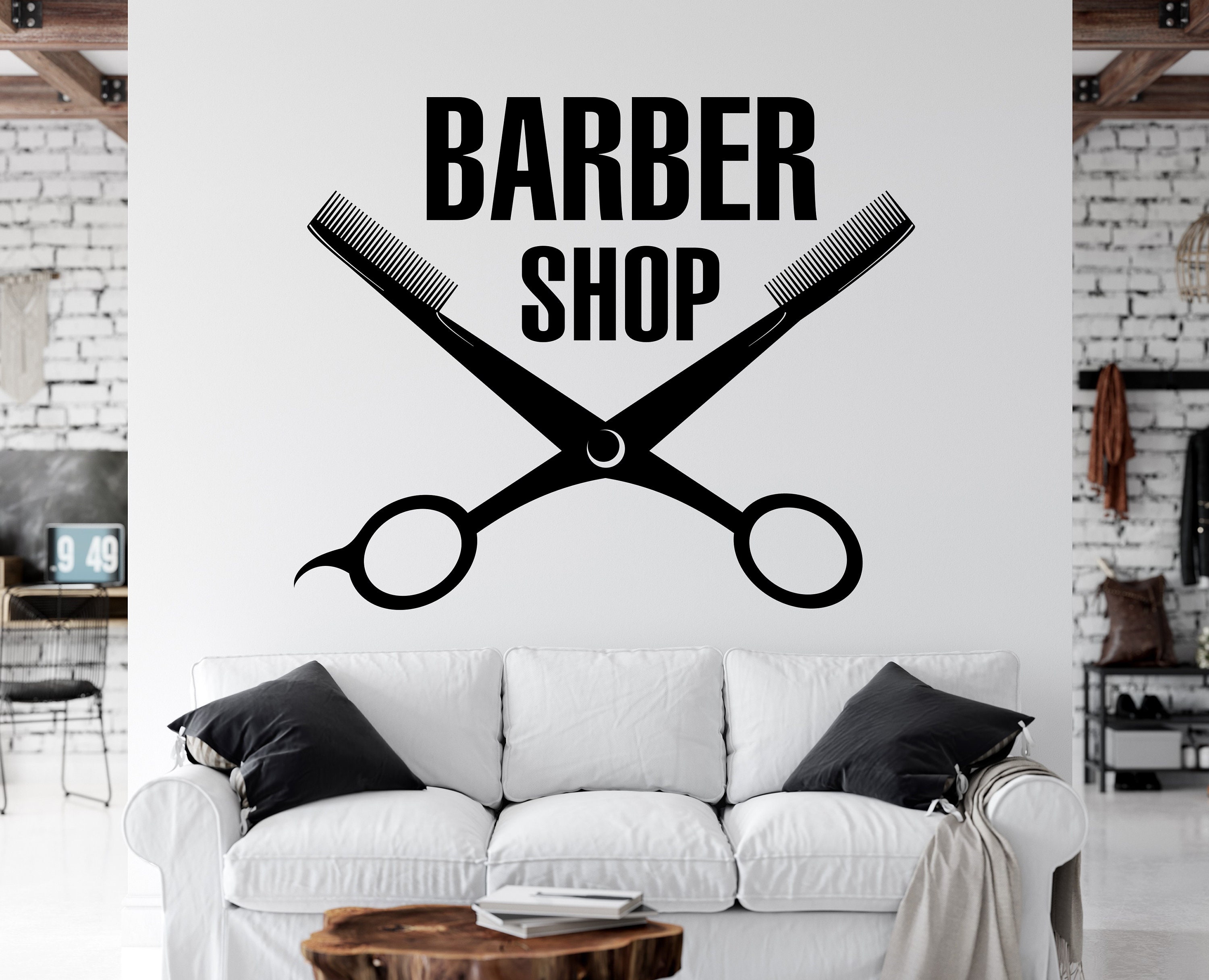 Barber Wall Decal Barber Wall Sticker Barbershop Decal Vinyl Letter ...