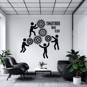 Calcomanía de oficina, calcomanía de trabajo en equipo, arte de pared para oficina, decoración de oficina, calcomanía de trabajo en equipo, decoración de pared para oficina, calcomanías de oficina, arte motivacional TM0030