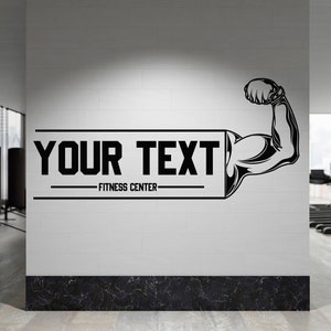 Calcomanía de pared personalizada para gimnasio, calcomanía de pared para gimnasio, decoración de pared para gimnasio, calcomanía de pared para gimnasio, arte de pared para gimnasio, letras de vinilo, calcomanía para ventana, calcomanía de fitness GYM0035