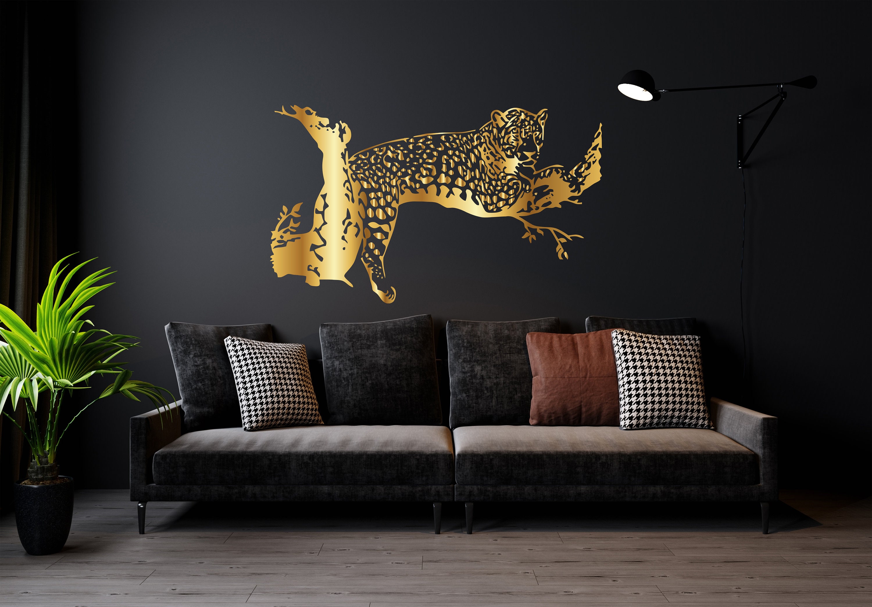 Leopard Wall Decal Animal Wall Sticker Wild Animal Wall Art Leopard ...