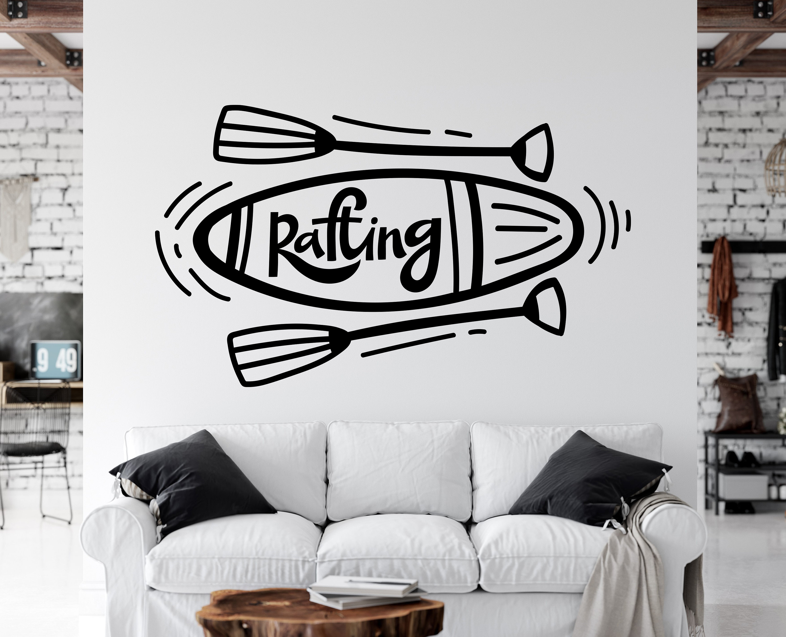 River Raft Sticker Rafting Wall Decal Home Design Camper Wallstickers Adventure River ...