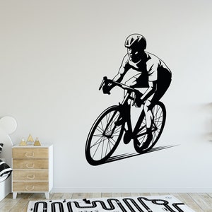 Bike Wall Decal Bike Wall Sticker Bicycle Wall Art Bike Wall Art Bicycle Sticker Vinyl Letter Room Design Wall Sticker Boys Wall DecalBY0188