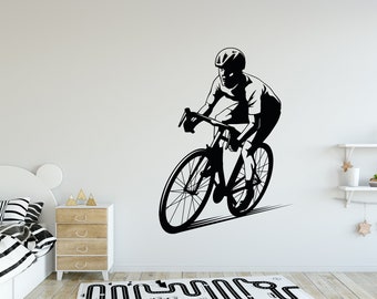 Bike Wall Decal Bike Wall Sticker Bicycle Wall Art Bike Wall Art Bicycle Sticker Vinyl Letter Room Design Wall Sticker Boys Wall DecalBY0188