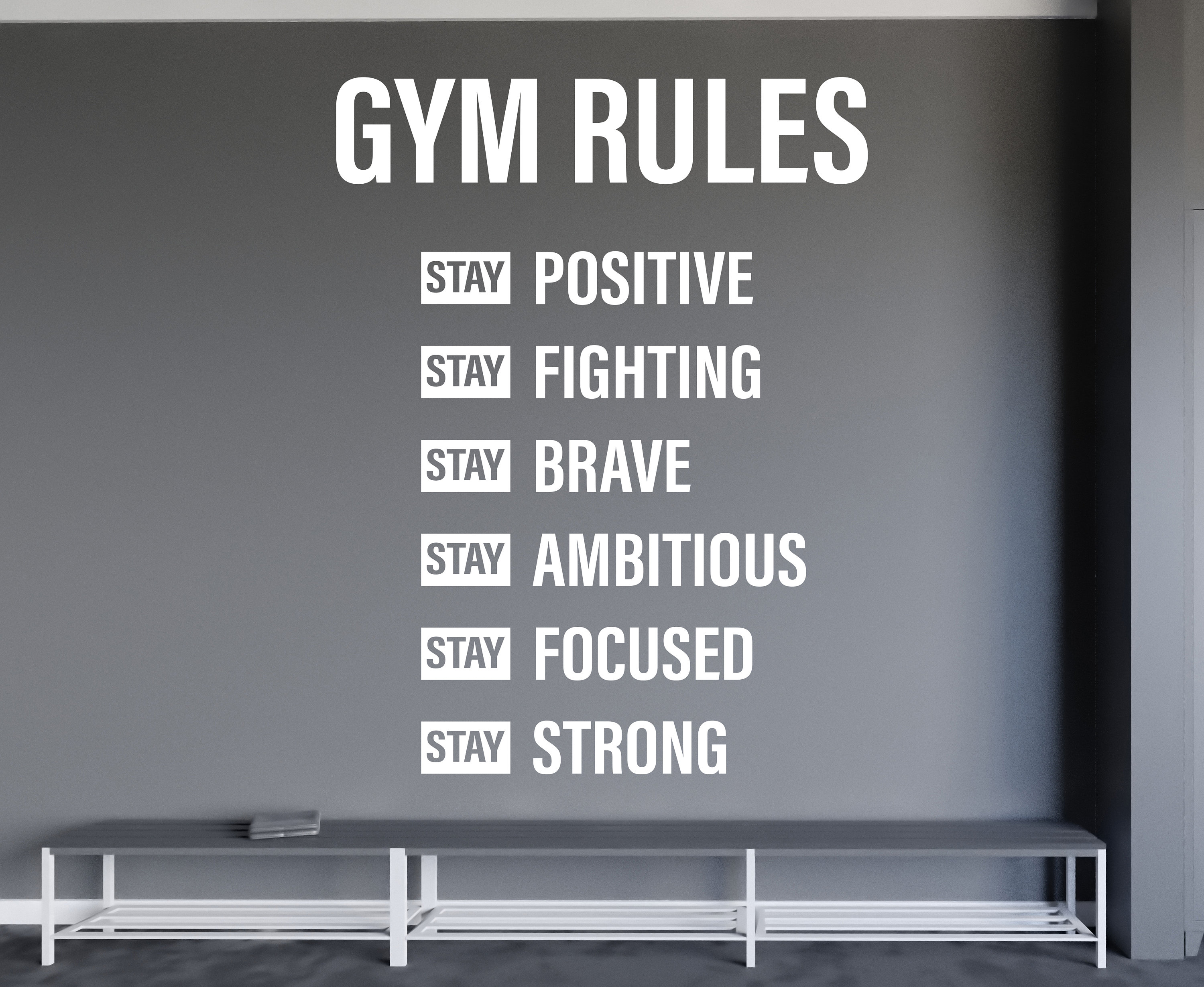 Gym Rules Wall Sticker – No Pain No Gain – Motivational Fitness Wall ...
