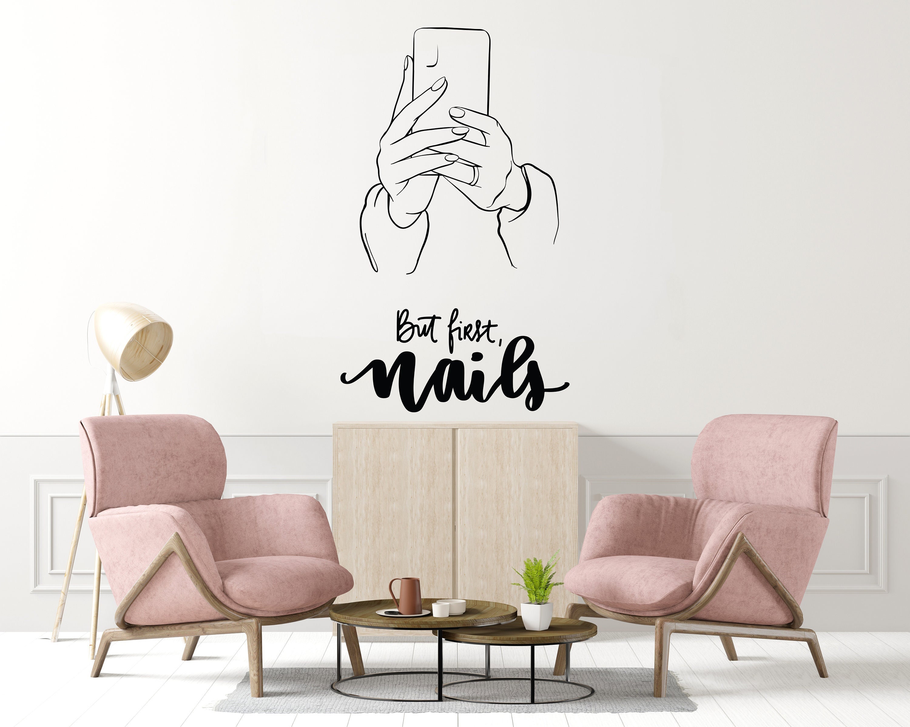Vinyl Wall Decal Nails Salon Manicure Female Hand Beauty Center Sticke —  Wallstickers4you