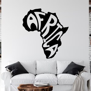 Karte Afrikanerin Wandtattoo Afrika Wandaufkleber Afrika Wandtattoo Afrika Kontinent Wandaufkleber Arica Wandkunst Vinyl Buchstabe AFR0027