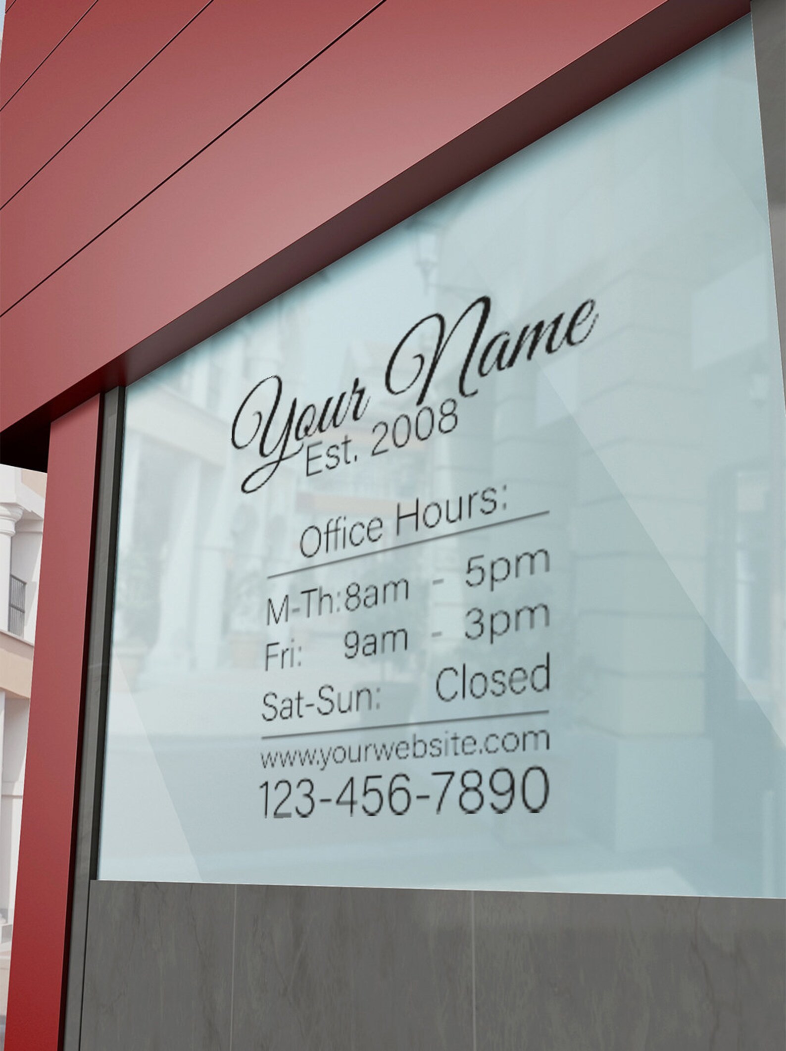 B3 Lettering Customizable Window Decal / Busines Wall Decal / Your Company Name ...