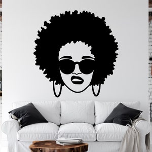 Landkarte Afrikanische Frau Wandaufkleber Afrikanische Mädchen Wandaufkleber Zitat Schönheitssalon Wandkunst Afrikanische Frauen Wandaufkleber Afrika Karte AFR0039