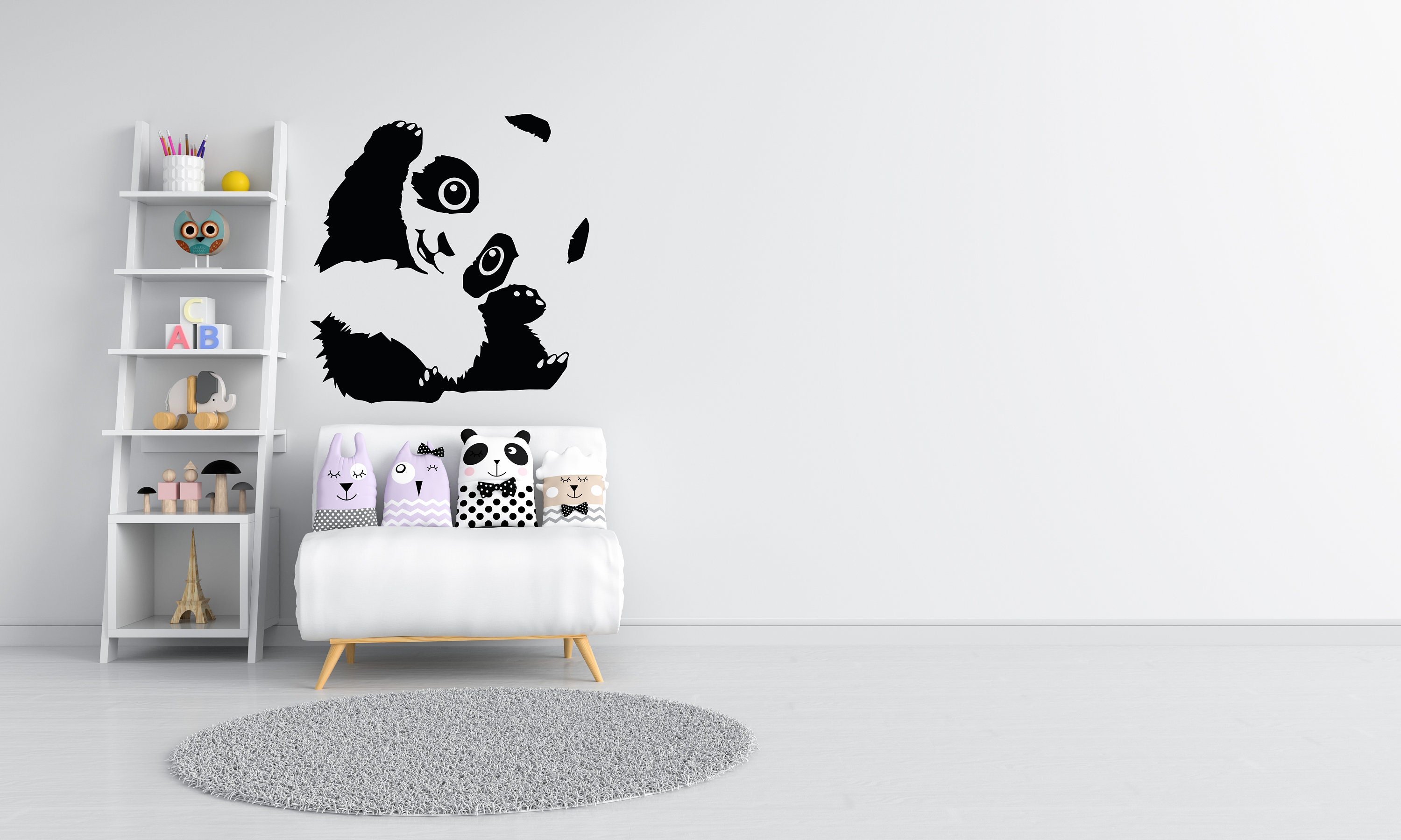 Panda Wall Decal Panda Wall Art Panda Wall Decor Panda Vinyl Etsy