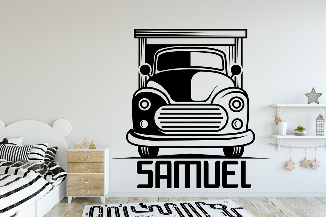 Truck Personalized Wall Decal Kids Wall Decal Truck Truck Wall Etsy