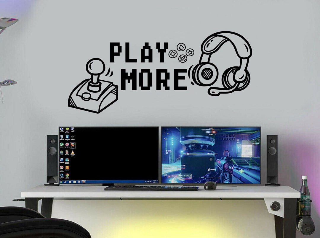 Play More Wall Decal,gaming Room Wall Decor,game Wall Art,game Wall Sticker,game Wall Decal,game