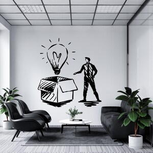 Calcomanía de pared para oficina, decoración de pared para oficina, arte de pared para oficina, calcomanía de pared para oficina, letra de vinilo, calcomanía para ventana, arte motivacional, arte de pared de trabajo en equipo TM0112