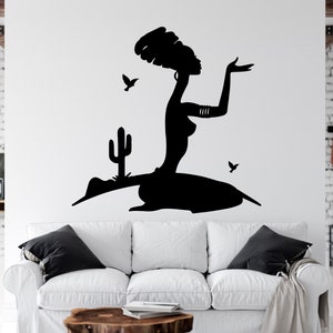 Schöne Afrikanerin Wandtattoo Afrikanische Mädchen Wandaufkleber Zitat Schönheitssalon Wandkunst Afrikanische Frauen Wandaufkleber Afrika Karte AFR0025