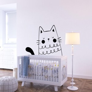 Cat Wall Decal Cat Wall Sticker Kids Pet Wall Decal Kids Wall Sticker Nursery Decal Nursery Wall Sticker Cat Wall Art Cartoon Decal ANM0003